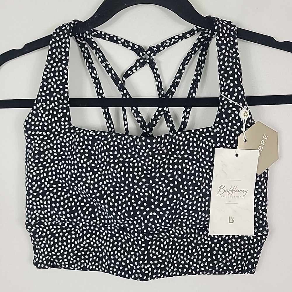 Buffbunny Black & White Printed Strappy Sports Bra